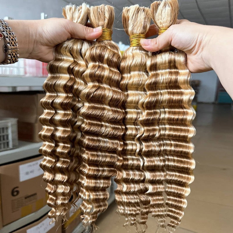 Mixed Colour Bulk Human Braiding Hair 100g Bundle