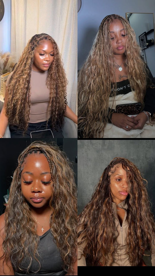 Mixed Colour Bulk Human Braiding Hair 100g Bundle